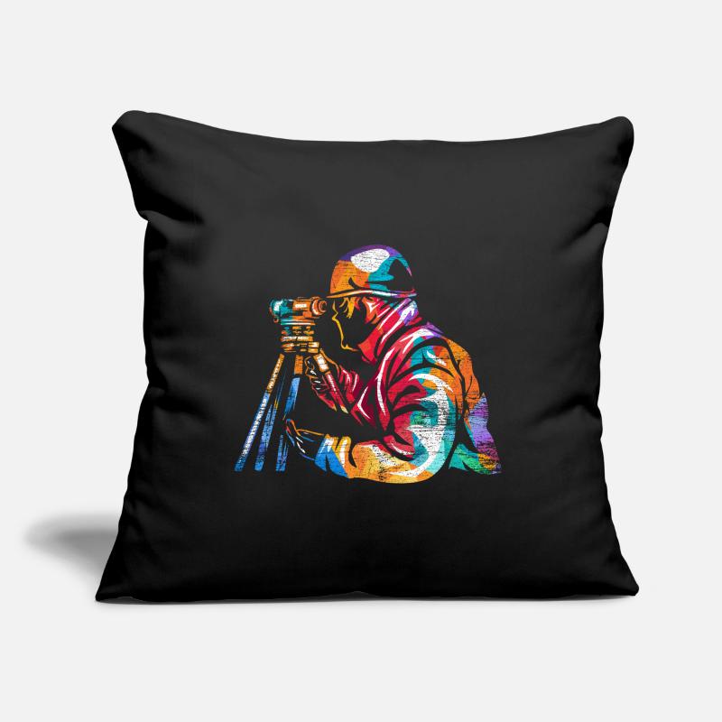 Technicien d’arpentage Coussin et housse de 45 x 45 cm