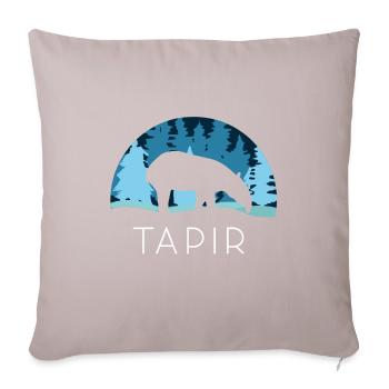 Tapir neige - Coussin et housse de 45 x 45 cm - taupe clair - Devant