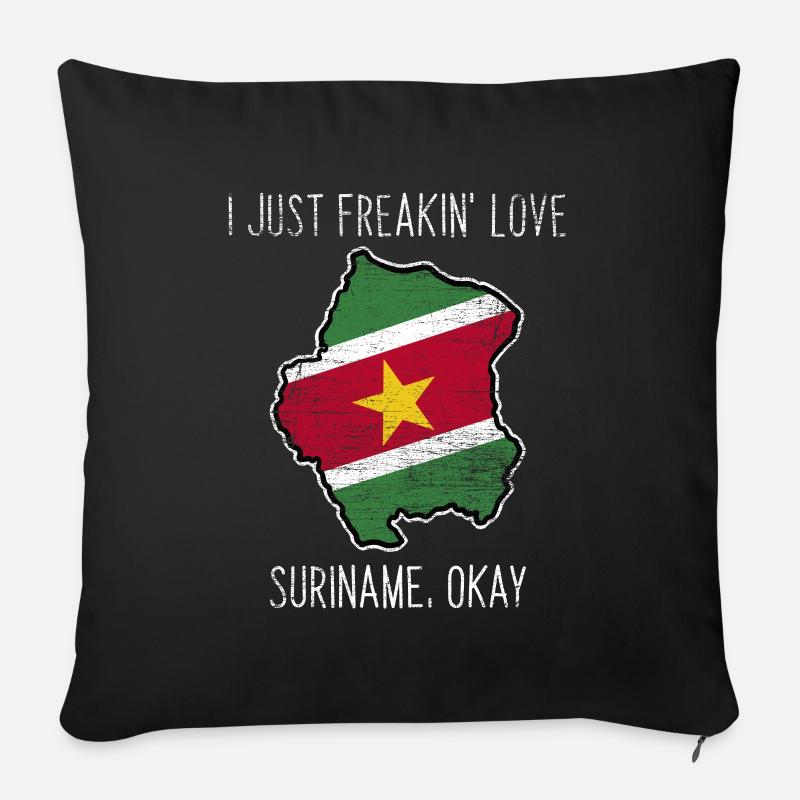 Cadeau Suriname - Coussin et housse de 45 x 45 cm - noir