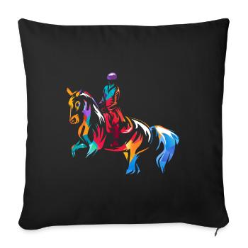 dressage - Sofa pillow with filling 45cm x 45cm - black - Front