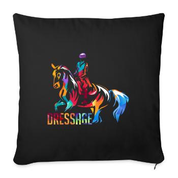 Dressage Equestrian gift - Sofa pillow with filling 45cm x 45cm - black - Front