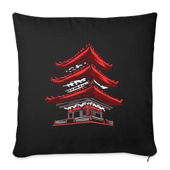 Tokyo Japan - Sofa pillow with filling 45cm x 45cm - black - Front