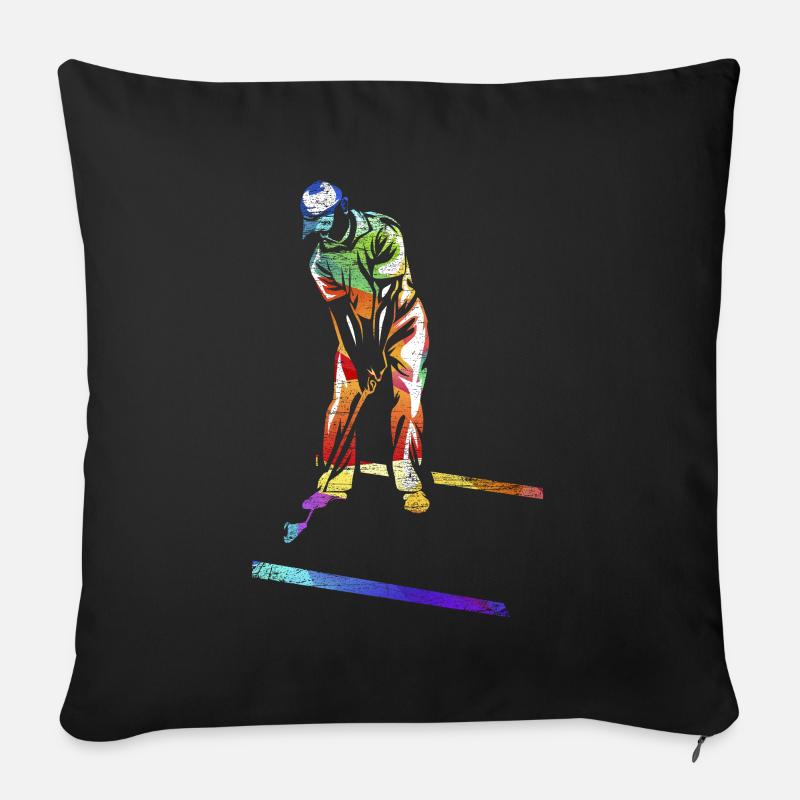 Minigolf Geschenk - Sofakissen mit Füllung 45 x 45 cm - Schwarz