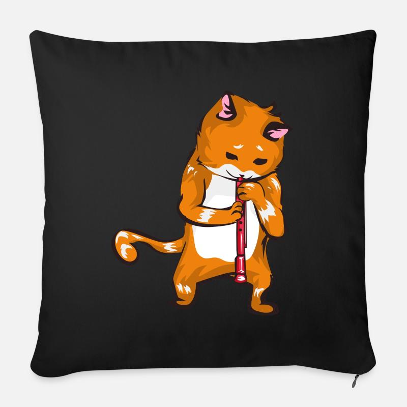Oboe Katze - Sofakissen mit Füllung 45 x 45 cm - Schwarz