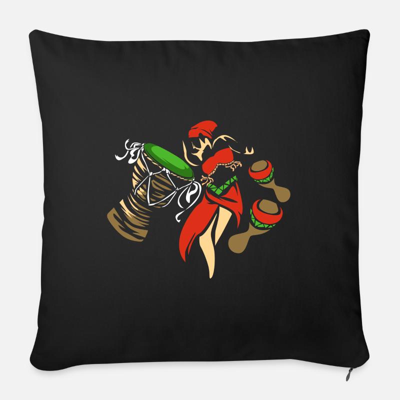 Afrobeat Reggae - Sofakissen mit Füllung 45 x 45 cm - Schwarz
