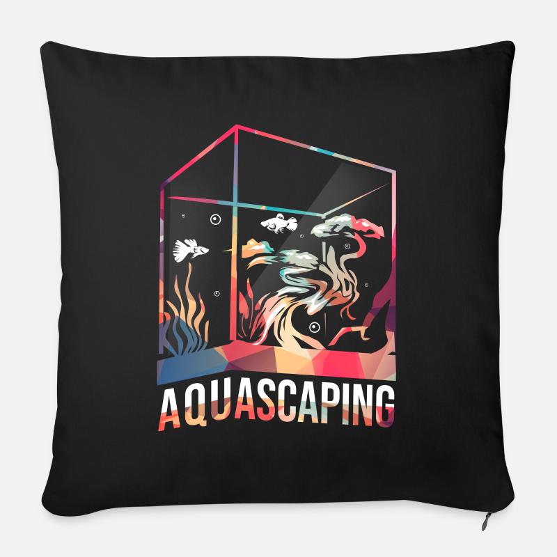 Aquascaping Geschenk - Sofakissen mit Füllung 45 x 45 cm - Schwarz