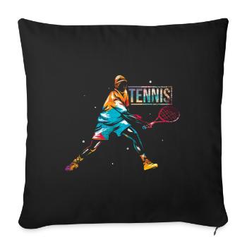 Tennis sport - Sofa pillow with filling 45cm x 45cm - black - Front