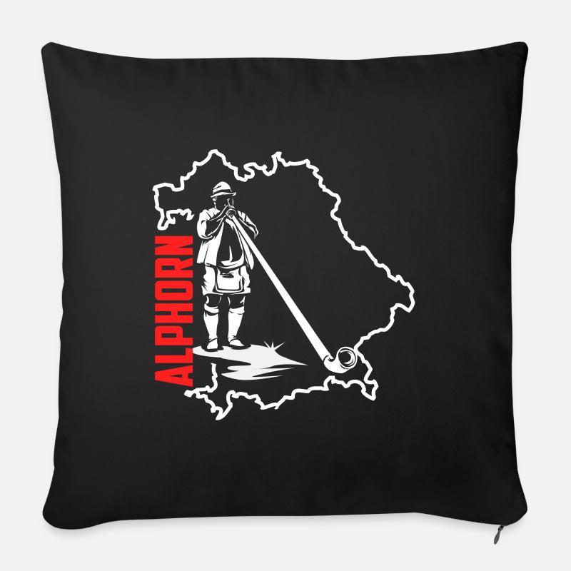 Alphorn - Sofakissen mit Füllung 45 x 45 cm - Schwarz