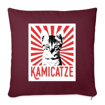 Kamicatze süße Katze cat grumpy cat katzen Katzen - Sofakissen mit Füllung 45 x 45 cm - Burgunderrot - Vorne
