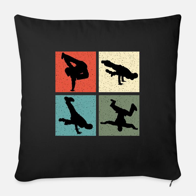 Vintage Breakdancer - Sofakissen mit Füllung 45 x 45 cm - Schwarz