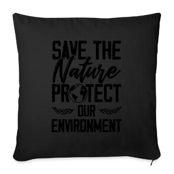natutschutz recycle - Sofa pillow with filling 45cm x 45cm - black - Front