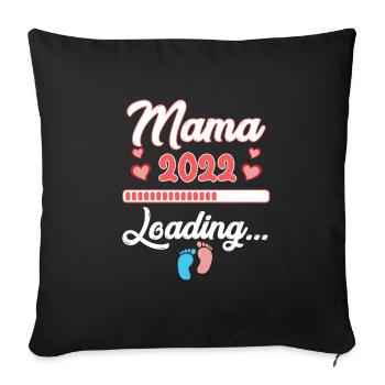 Mama 2022 Mutter Eltern Nachwuchs Schwanger - Sofakissen mit Füllung 45 x 45 cm - Schwarz - Vorne
