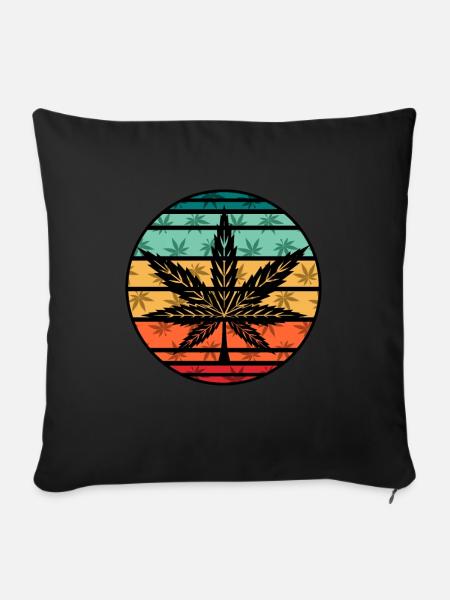 Cannabis - Sofakissen mit Füllung 45 x 45 cm - Schwarz