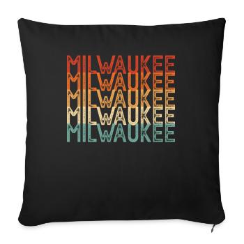 Milwaukee Wisconsin - Sofakissen mit Füllung 45 x 45 cm - Schwarz - Vorne
