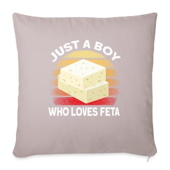 Amateurs de feta au fromage - Coussin et housse de 45 x 45 cm - taupe clair - Devant