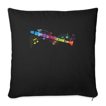 Clarinet - Sofa pillow with filling 45cm x 45cm - black - Front
