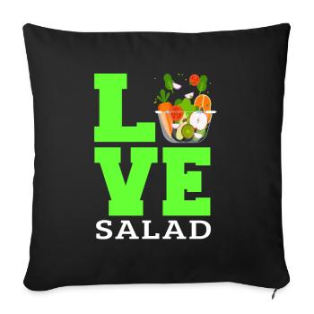Salade d’amour - Coussin et housse de 45 x 45 cm - noir - Devant