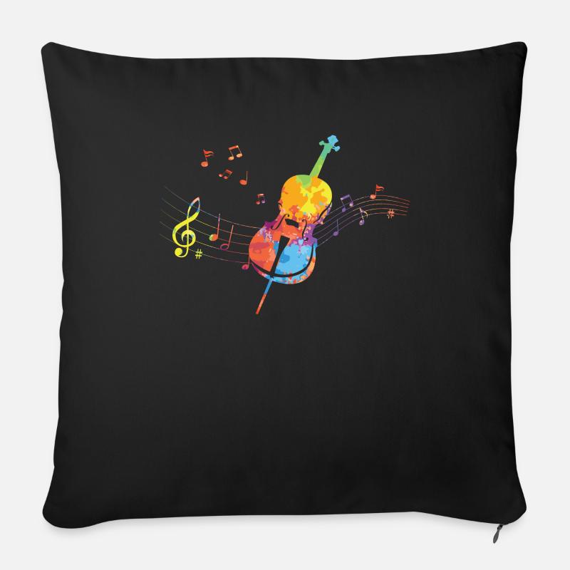 Cello Lustiges Geschenk Viola - Sofakissen mit Füllung 45 x 45 cm - Schwarz