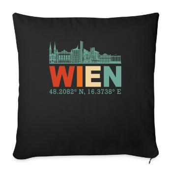 Vienna Austria Skyline - Sofa pillow with filling 45cm x 45cm - black - Front