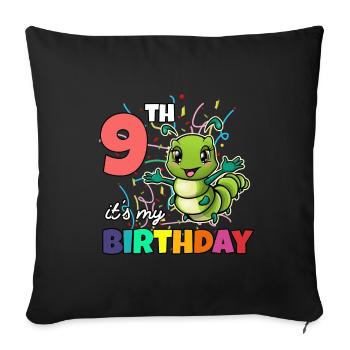 Chenille - Coussin et housse de 45 x 45 cm - noir - Devant
