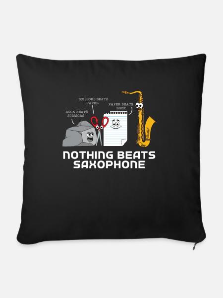 Saxophone - Sofakissen mit Füllung 45 x 45 cm - Schwarz