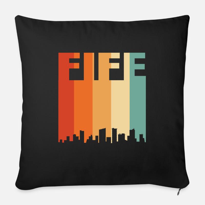 Fife Royaume-Uni Angleterre - Coussin et housse de 45 x 45 cm - noir