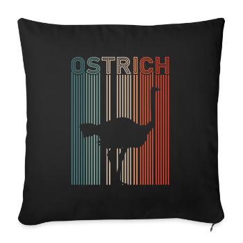 Autruche - Coussin et housse de 45 x 45 cm - noir - Devant