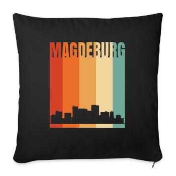 Magdeburg Skyline - Sofa pillow with filling 45cm x 45cm - black - Front