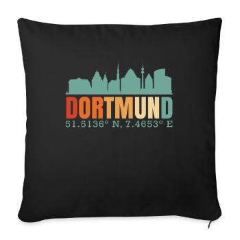 Dortmund - Coussin et housse de 45 x 45 cm - noir - Devant