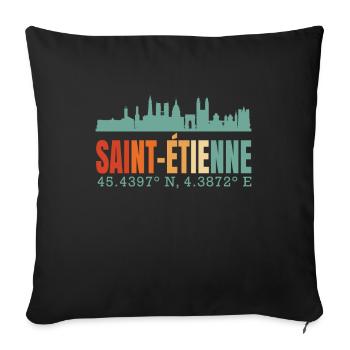 Saint-Étienne - Coussin et housse de 45 x 45 cm - noir - Devant