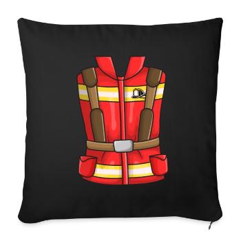 Costume de pompier - Coussin et housse de 45 x 45 cm - noir - Devant