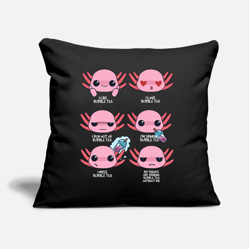 Axolotl and Bubble Tea Sofa pillow with filling 45cm x 45cm