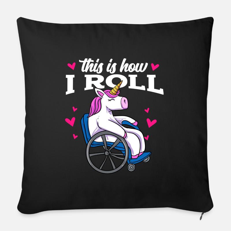 Rollstuhl - Sofakissen mit Füllung 45 x 45 cm - Schwarz