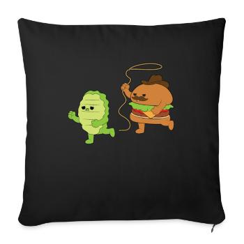 Salade Burger Cowboy - Coussin et housse de 45 x 45 cm - noir - Devant