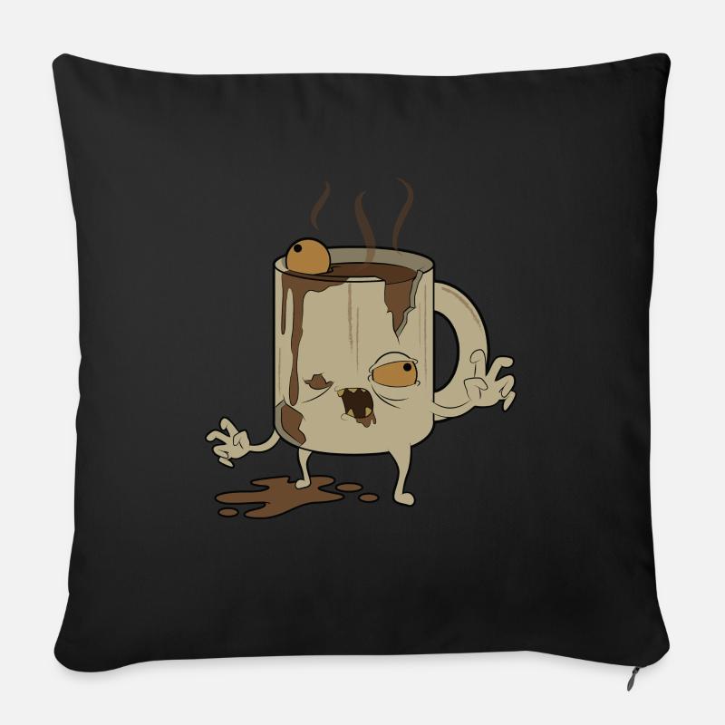 Monster-Kaffee - Sofakissen mit Füllung 45 x 45 cm - Schwarz
