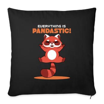 Everything is pandastic - Sofa pillow with filling 45cm x 45cm - black - Front