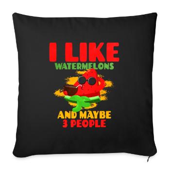 Watermelon - Sofa pillow with filling 45cm x 45cm - black - Front