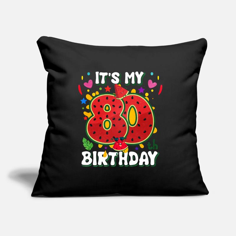 80e anniversaire de la pastèque Coussin et housse de 45 x 45 cm