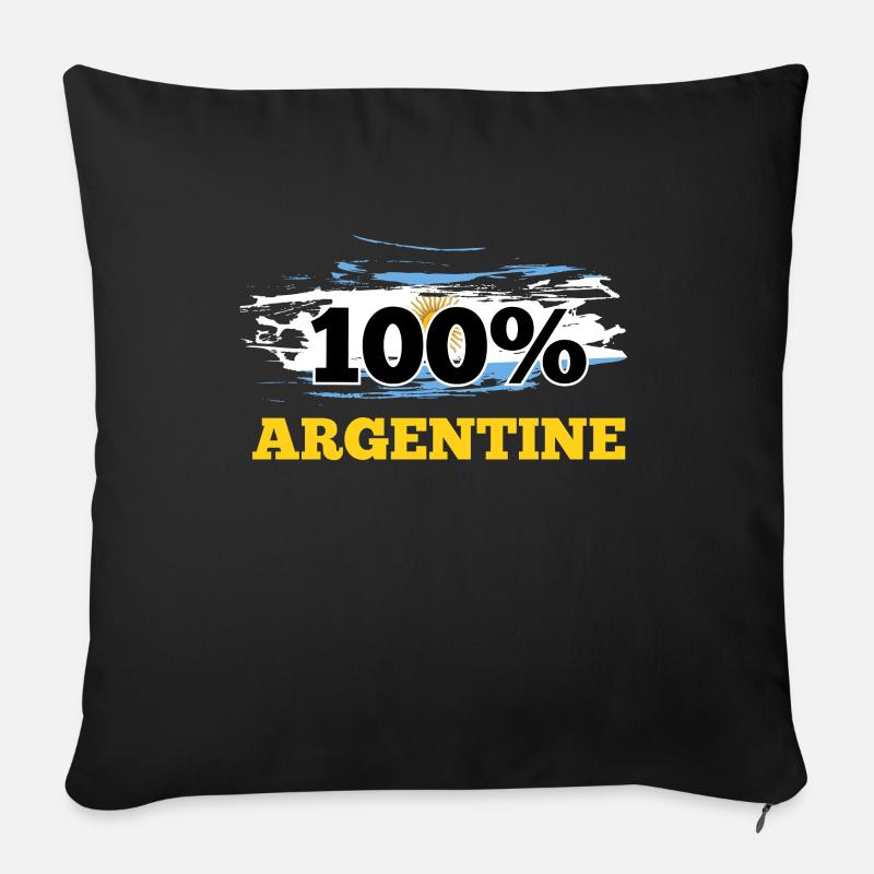 Argentinien - Sofakissen mit Füllung 45 x 45 cm - Schwarz