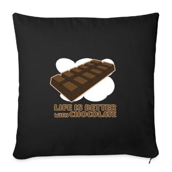 Chocolate - Sofa pillow with filling 45cm x 45cm - black - Front