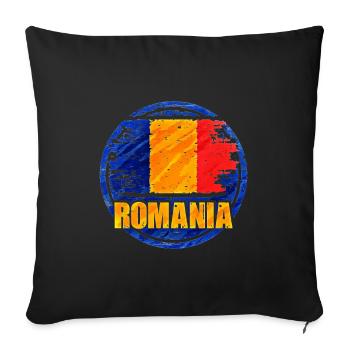 Romania - Sofa pillow with filling 45cm x 45cm - black - Front