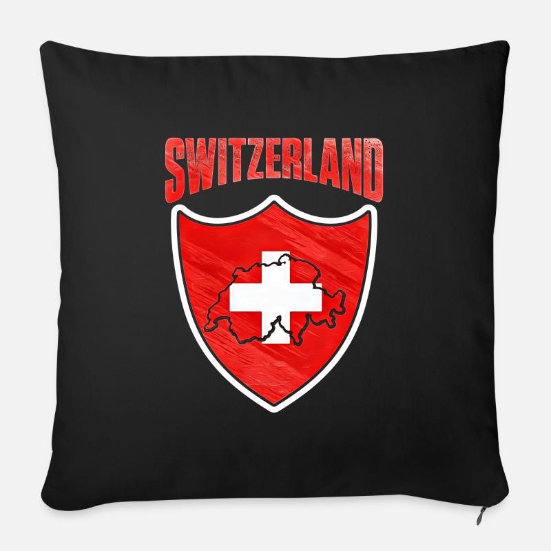 Schweiz - Sofakissen mit Füllung 45 x 45 cm - Schwarz