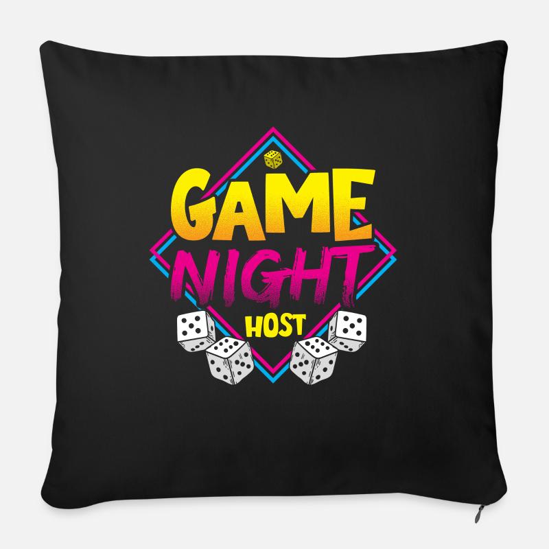Brettspiele Spielbrett Geschenk - Sofakissen mit Füllung 45 x 45 cm - Schwarz