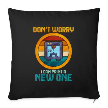 3D Printing - Sofa pillow with filling 45cm x 45cm - black - Front