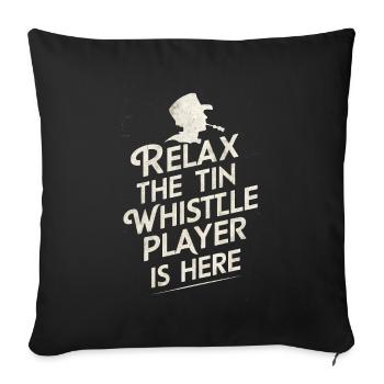 Tin Whistle - Sofa pillow with filling 45cm x 45cm - black - Front