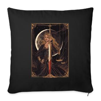 Justice Tarot - Sofa pillow with filling 45cm x 45cm - black - Front