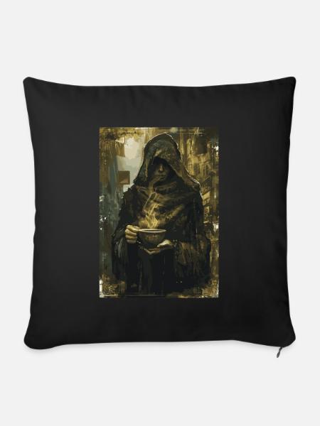 Der Kaffeetrinker Tarot - Sofakissen mit Füllung 45 x 45 cm - Schwarz