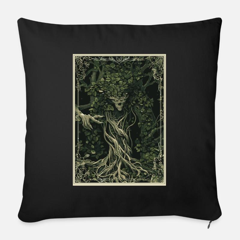 Le Tarot du Gardien de la Forêt - Coussin et housse de 45 x 45 cm - noir
