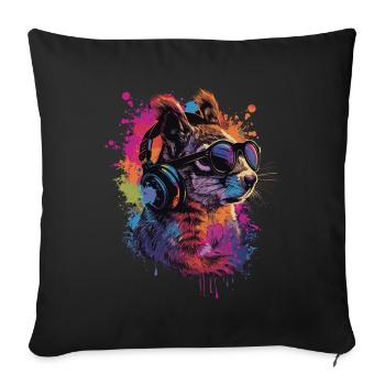 Eichhörnchen - Sofakissen mit Füllung 45 x 45 cm - Schwarz - Vorne