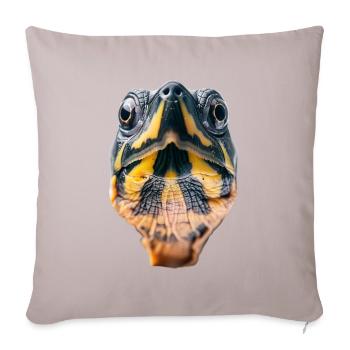 Schildkröte - Sofakissen mit Füllung 45 x 45 cm - helles Taupe - Vorne